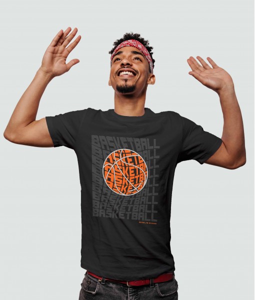 Мъжка тениска с щампа Спортни Илюстрации Basketball 